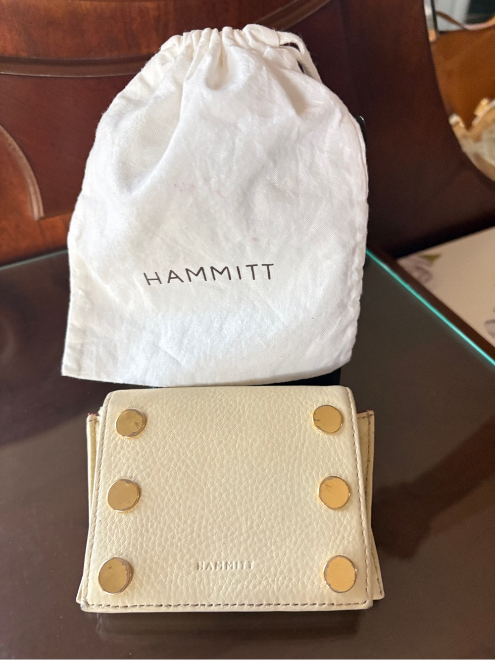 Hammitt | Leather Wallet Dawn Gold Studs